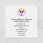 *~*熱いピンクの黒のフェニッグラデーションクスの火のリングや輪 スクエア名刺 (裏面)