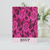 熱いピンク/黒のレースルック 出欠カード (スタンド正面)