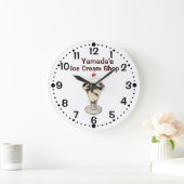 熱いファッジのアイスクリームのサンデーの店の名前をカスタムするの時計 ラージ壁時計 (ホーム)