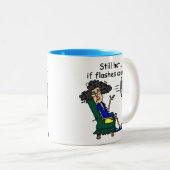 熱いフラッシュのユーモア ツートーンマグカップ (正面右)