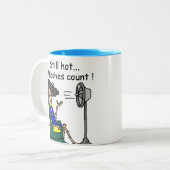 熱いフラッシュのユーモア ツートーンマグカップ (正面左)