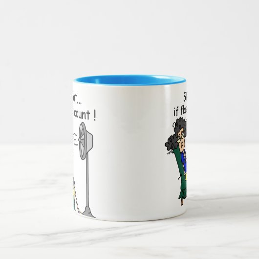 熱いフラッシュのユーモア ツートーンマグカップ (中央)