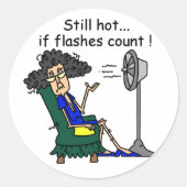 熱いフラッシュのユーモア ラウンドシール (正面)