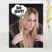 熱いブロンドおもしろいセクシーな誕生日ビッグカード彼のために カード (黄色い花)