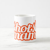 熱いママのオレンジのマグ コーヒーマグカップ (中央)