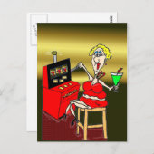 熱いママスロットマシンの郵便はがき ポストカード (正面/裏面)