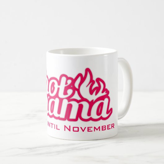 熱いママベーキングの締め切り日ピンクマグ コーヒーマグカップ (正面右)