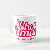 熱いママベーキングの締め切り日ピンクマグ コーヒーマグカップ (正面左)