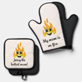 熱いママ 鍋つかみ&鍋敷きセット (正面/裏面)