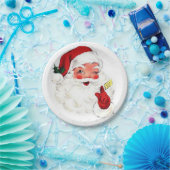 熱いレトロのサンタのクリスマスのプレートの古い学校のデザイン! ペーパープレート (パーティー)