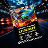 熱いレースカーの誕生日招待状 招待状