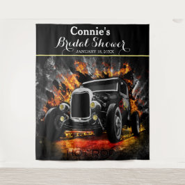 熱いロッドパーティーの炎のウェディングバックドロップ タペストリー