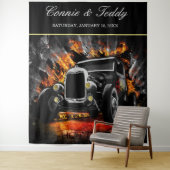 熱いロッドパーティーの炎のウェディングバックドロップ タペストリー (インサイチュ)