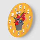 熱いロブスター漫画の時計 ラージ壁時計 (傾斜)