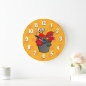 熱いロブスター漫画の時計 ラージ壁時計 (ホーム)