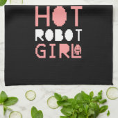 熱いロボットガール キッチンタオル (折り畳み)