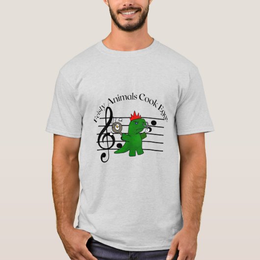 熱い動物の調理師卵Tシャツ Tシャツ (正面)