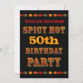 熱い及びぴりっとする誕生日の招待状 招待状 (正面)