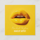熱い唇 | クールイエローメイクアップ スクエア名刺 (正面)