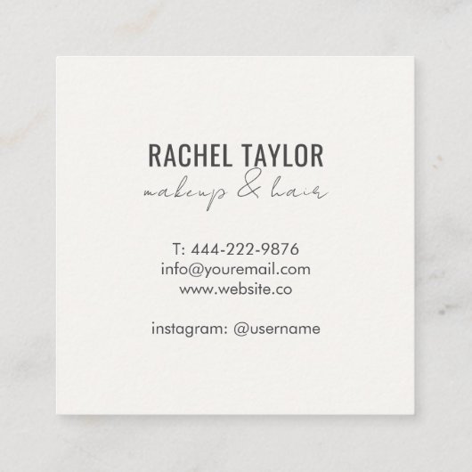 熱い唇 | 格付クールけメイクアップ名刺 スクエア名刺 (裏面)