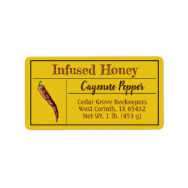 熱い唐辛子の注入はちみつ ラベル