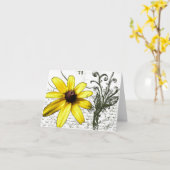 熱い夏の日のデイジー-メッセージカード カード (黄色い花)