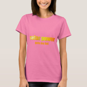 熱い太陽エネルギー! 暗いワイシャツ Tシャツ