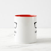 熱い女の子の読書の愛書家のおもしろいなおたく ツートーンマグカップ (中央)