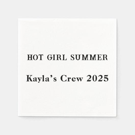 熱い女の子サマーカスタムナプキンス – ガールズトリップ2025 スタンダードカクテルナプキン (正面)