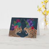 熱い家のヒョウ|カップル カード (黄色い花)