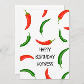 熱い恋人チリカードへのハッピーバースデー 招待状 (正面/裏面)