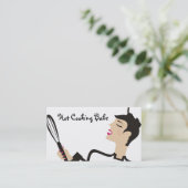 熱い料理の可愛い人の女性のシェフのパン屋の名刺… 名刺 (スタンド正面)