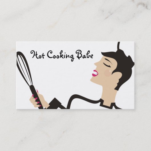 熱い料理の可愛い人の女性のシェフのパン屋の名刺… 名刺 (正面)