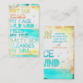 熱い日曜日は塩辛い海が私の精神を清潔にする私の顔に接吻します 名刺 (正面/裏面)