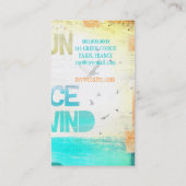 熱い日曜日は塩辛い海が私の精神を清潔にする私の顔に接吻します 名刺 (裏面)