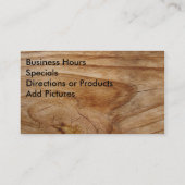 熱い木製の穀物の名刺のレトロの素朴なデザイン! 名刺 (裏面)