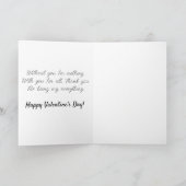 熱い気球のバレンタインカードにかわいいカップル サンキューカード (内部)