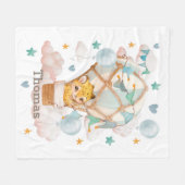 熱い気球の中のかわいいジャガー フリースブランケット (正面(横))