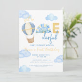 熱い気球は彼がonederful 1歳の誕生日ではない 招待状 (スタンド正面)