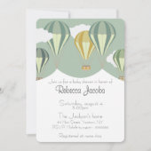 熱い気球を持つベビーシャワー招待状 招待状 (正面)