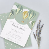 熱い気球を持つベビーシャワー招待状 招待状