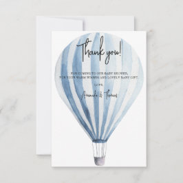 熱い気球感謝していお前の赤ちゃんシャワー サンキューカード