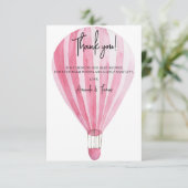 熱い気球感謝していお前の赤ちゃんシャワー サンキューカード (スタンド正面)