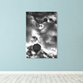 熱い気球、アート素晴らし白黒 キャンバスプリント (インサイチュ (ウッドフロア))