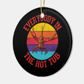 熱い浴槽のザリガニのザリガニ食べの セラミックオーナメント (左)