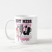 熱い混乱は常にストレスを与えられたビリヤードママ母D コーヒーマグカップ (左)