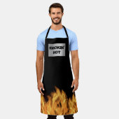 熱い炎のグリル エプロン (着用した状態)