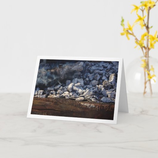 熱い炭の背景 カード (黄色い花)