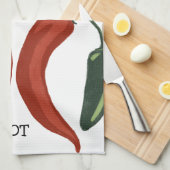 熱い熱いスパイシーな唐辛子ハラペーノ キッチンタオル (四つ折り)