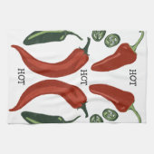 熱い熱いスパイシーな唐辛子ハラペーノ キッチンタオル (横)